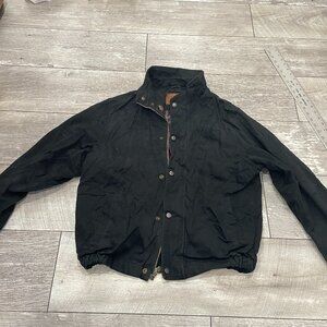 Vintage Outback Trading Co. Australian oilskin zip-up jacket Black M